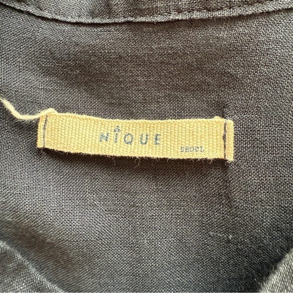 Nique Linen puff sleeve popover blouse - Picture 2 of 5